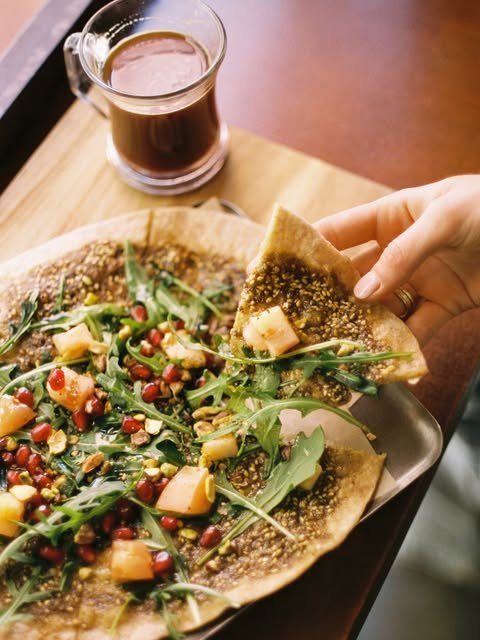 Saj de za'atar y pistacho